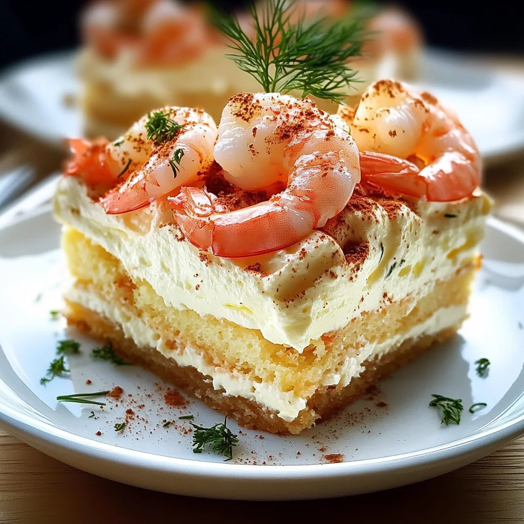 Tiramisu crevettes roses aneth