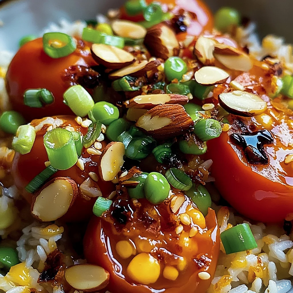 Tomates tamari et riz croustillant
