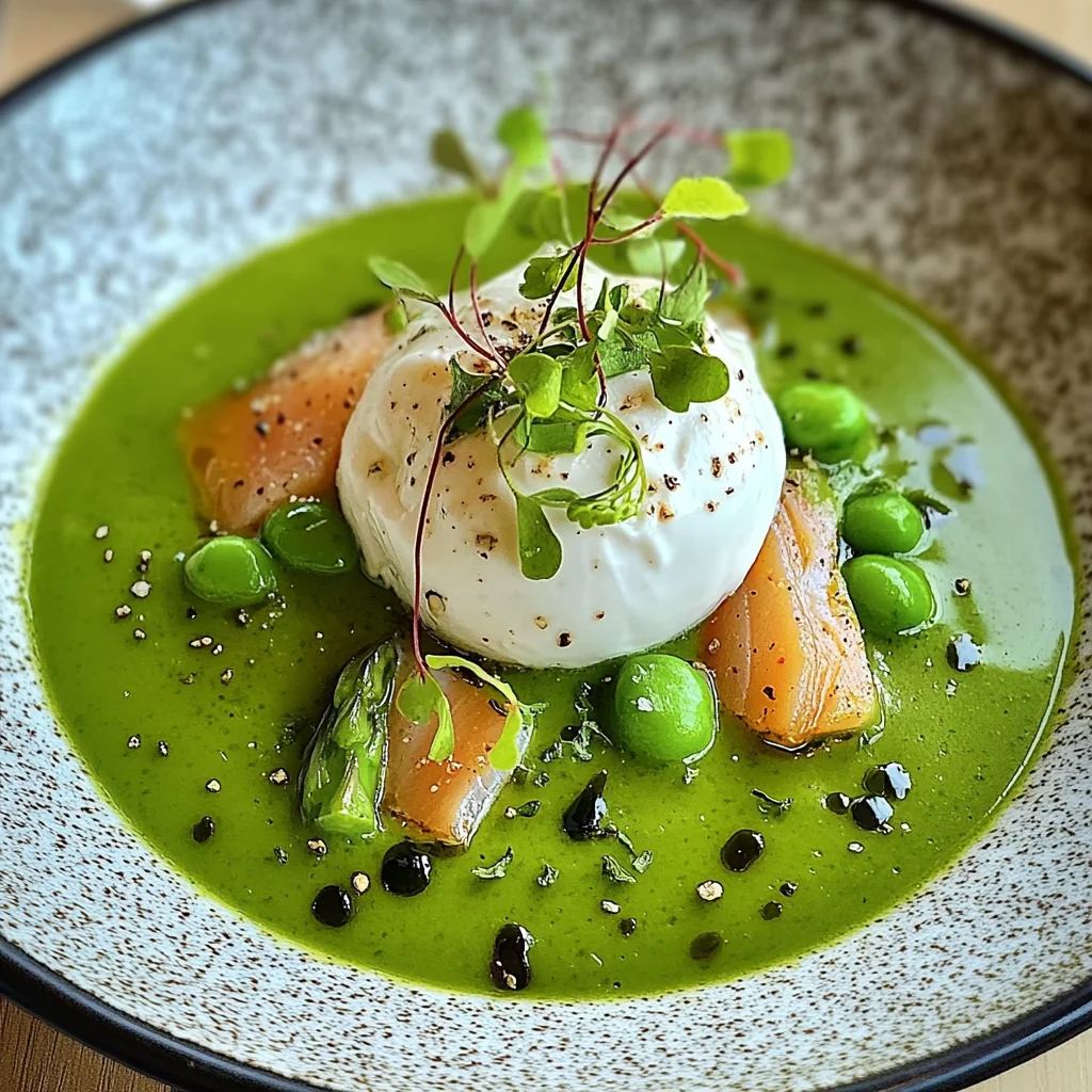 Velouté asperges burrata poisson