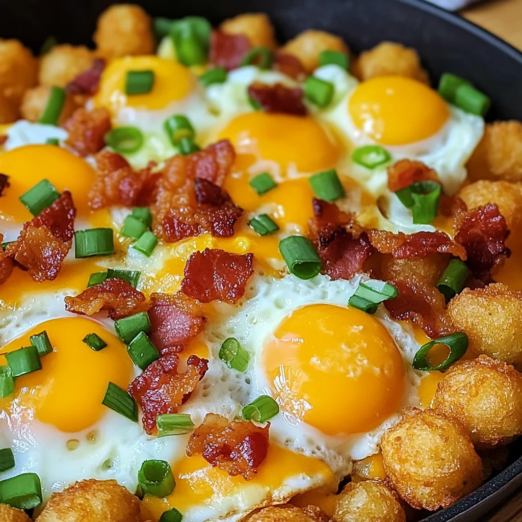 Bacon œufs fromage totchos