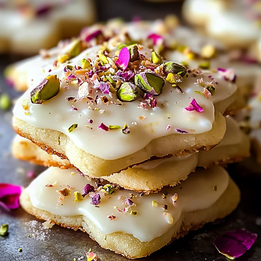 Biscuits pistache citron rose