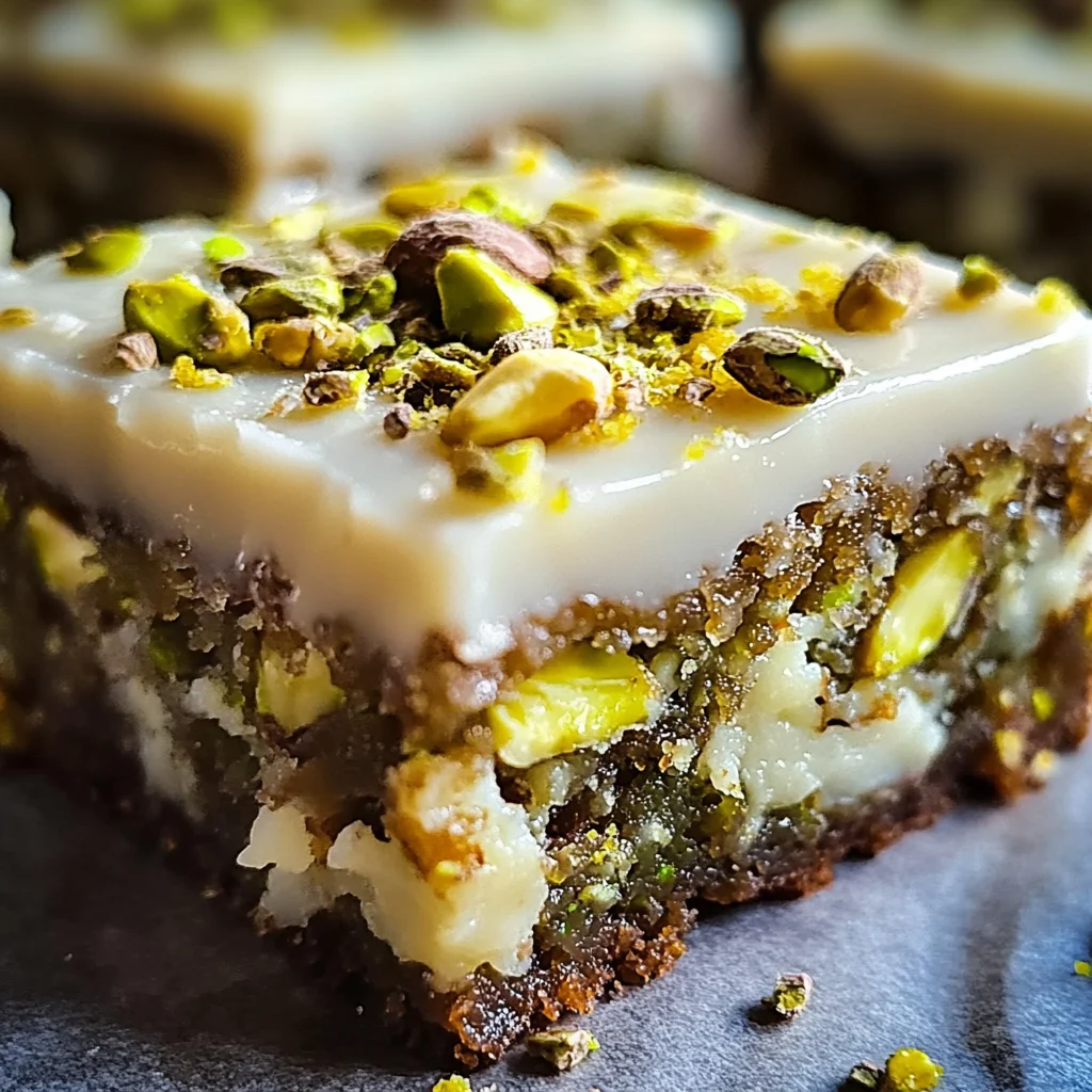 Brownies citron pistaches chocolat