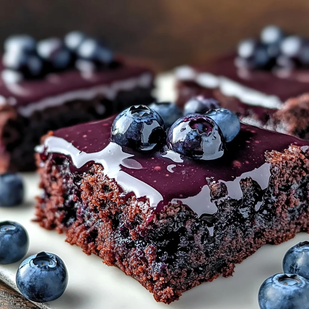 Brownies glacés aux myrtilles