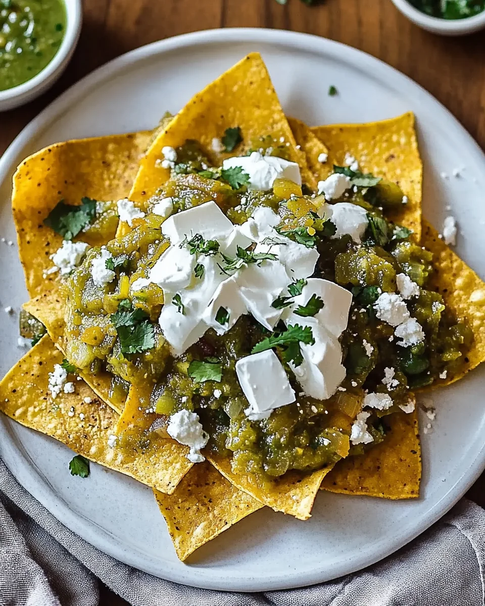 Chilaquiles verts tortillas salsa
