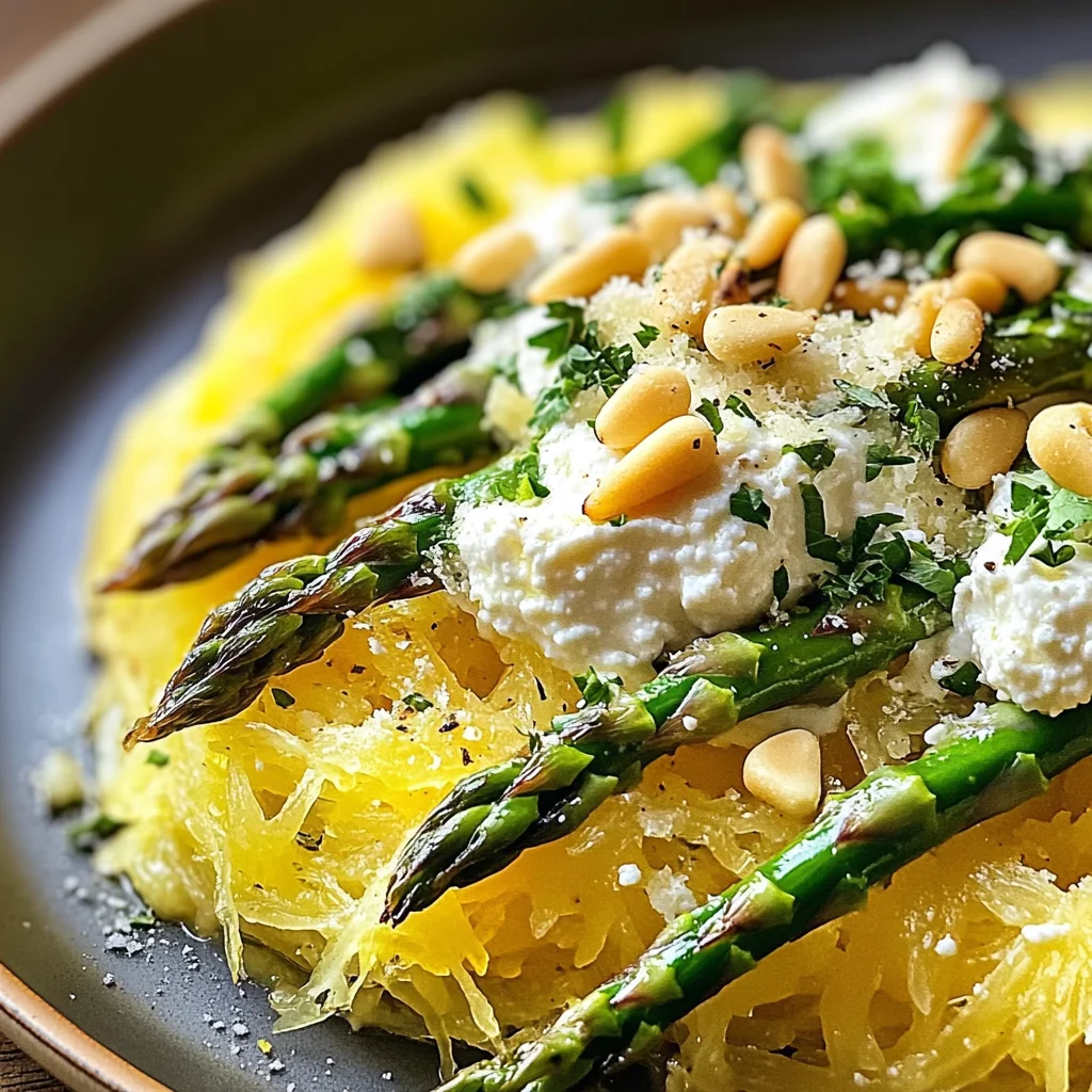 Courge Spaghetti aux Asperges, Ricotta, Citron et Thym