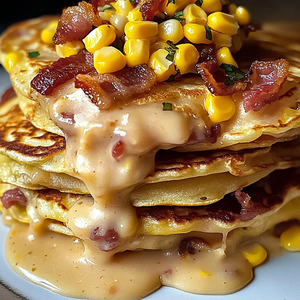 Crêpes poêlées bacon et maïs