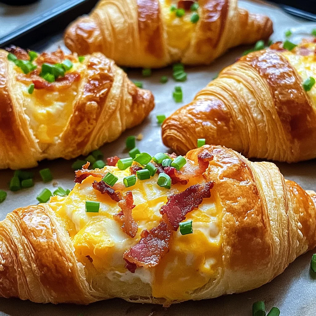 Croissants garnis au cheddar