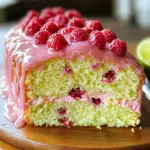 Gâteau au citron vert et framboise