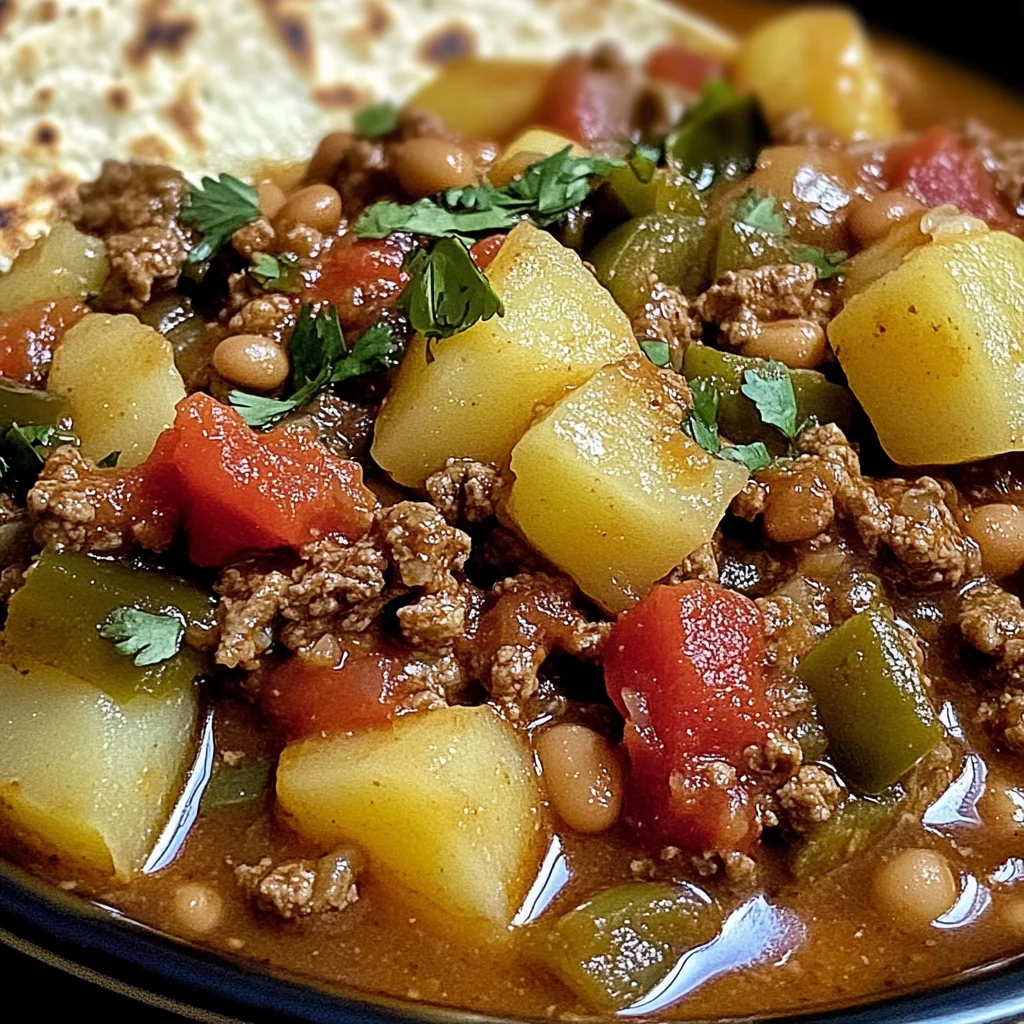 Picadillo au chili vert et haricots