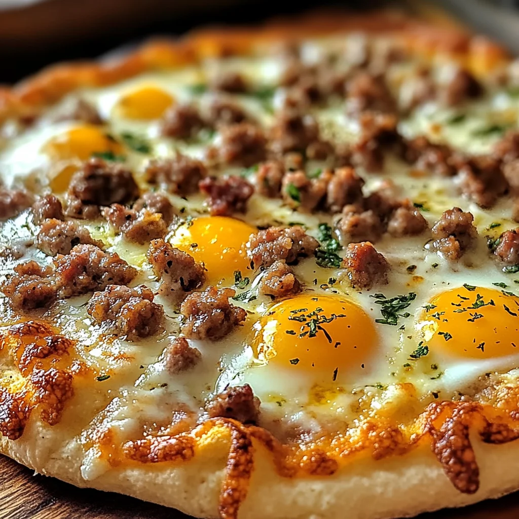 Pizza au petit-déjeuner savoureuse