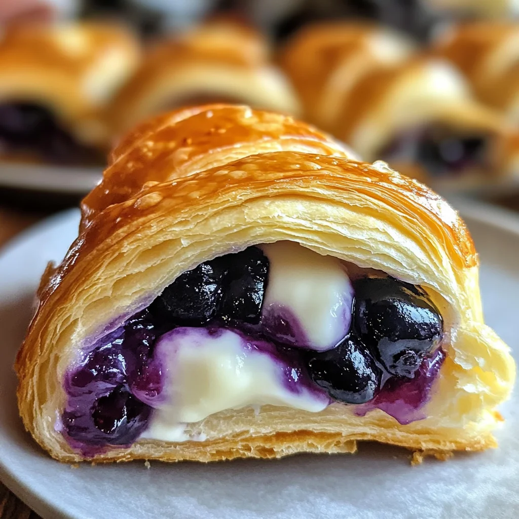 Roulés croissant myrtille fromage