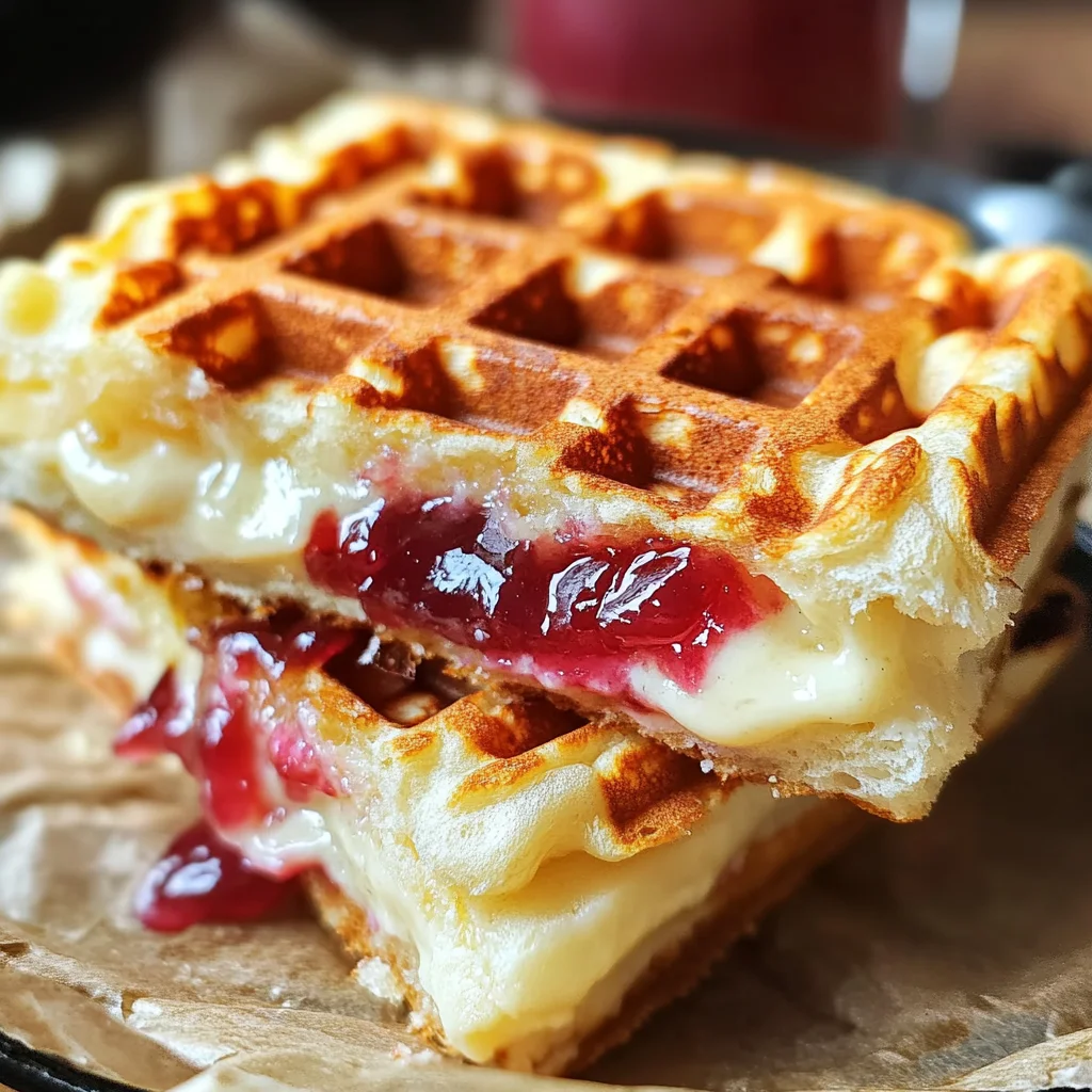 Sandwich doux gaufre fromage