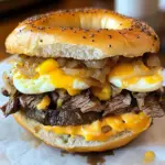 Sandwich steak œuf fromage