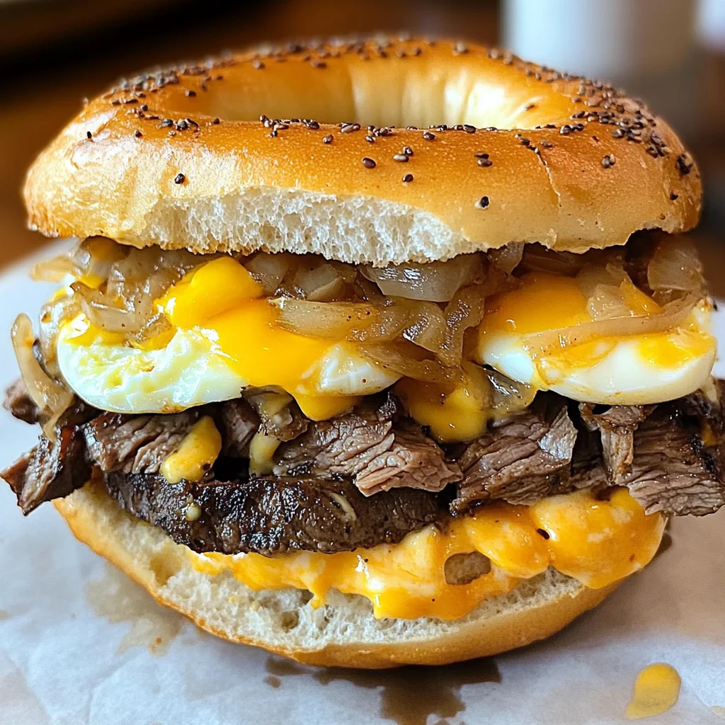 Sandwich steak œuf fromage