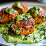 Boulettes de Saumon avec Sauce Avocat-Coriandre Crémeuse