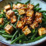 Haricots verts et tofu croustillants