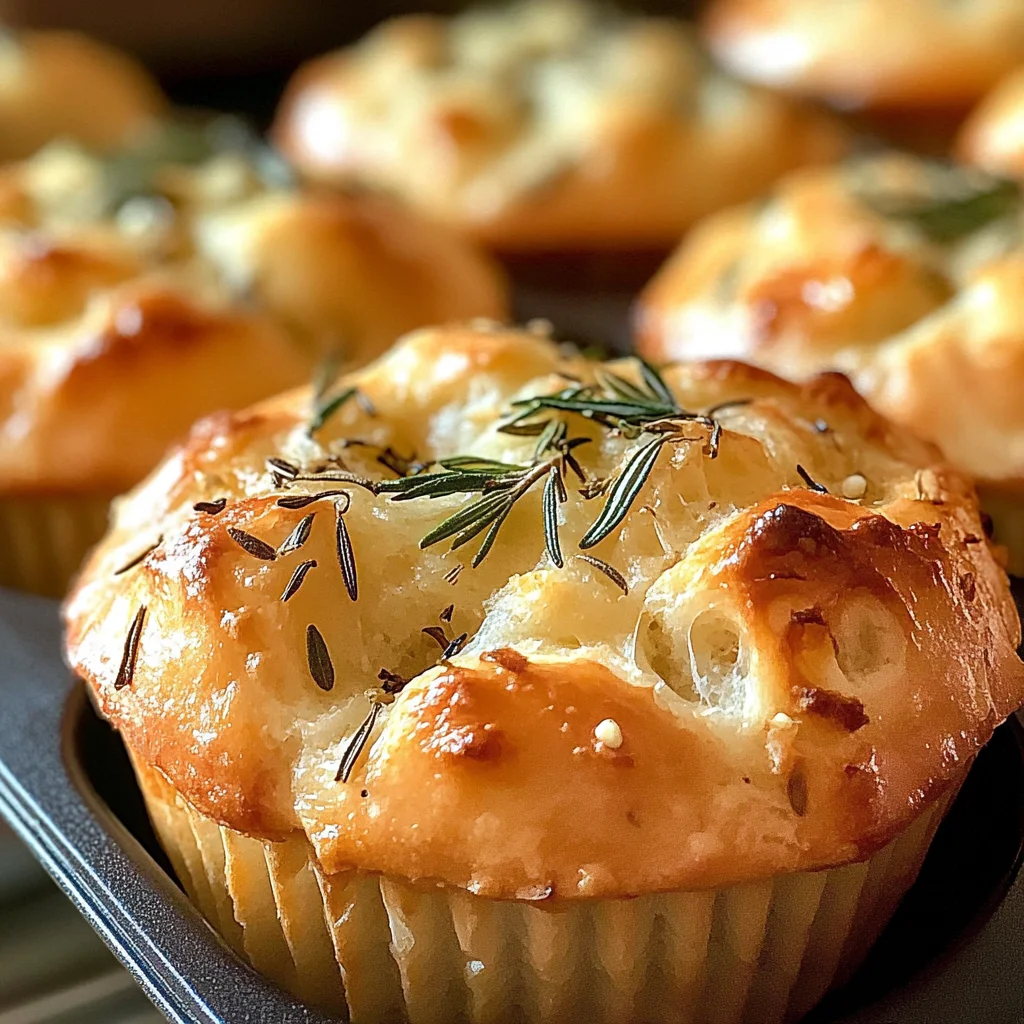 Muffins Focaccia au Romarin et à l'Ail