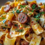 Pâtes Crémeuses aux Saucisses