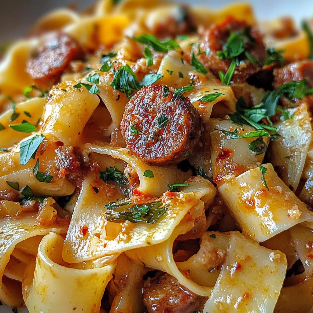 Pâtes Crémeuses aux Saucisses