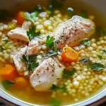 Soupe réconfortante au poulet et couscous