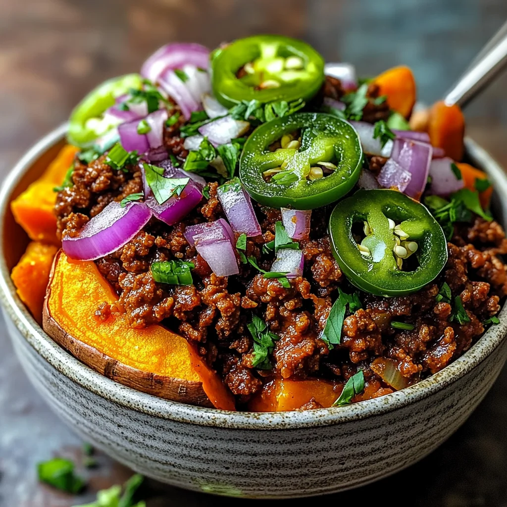 Bols de Patates Douces Sloppy Joe Réconfortants