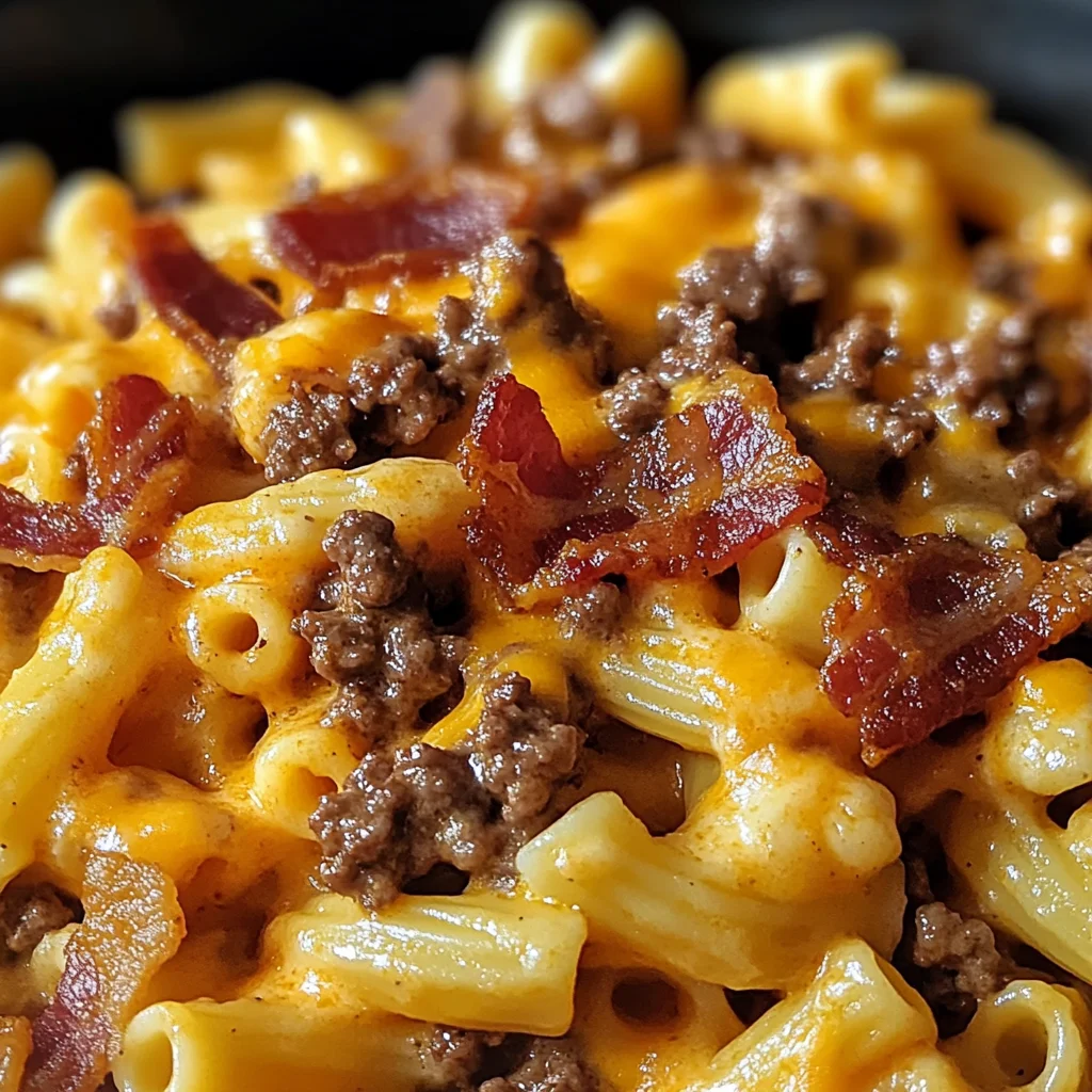 Pâtes crémeuses style cheeseburger