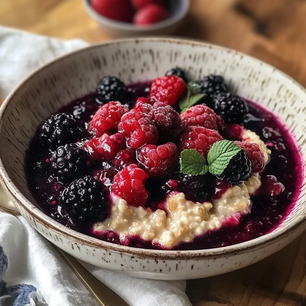 Porridge Crème Anglaise et Fruits Rouges
