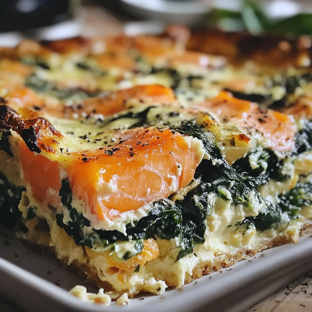 Clafoutis Salé Épinards et Saumon Maison