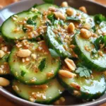 Concombres frais sauce cacahuètes