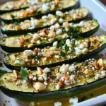 Courgettes rôties aux amandes et feta