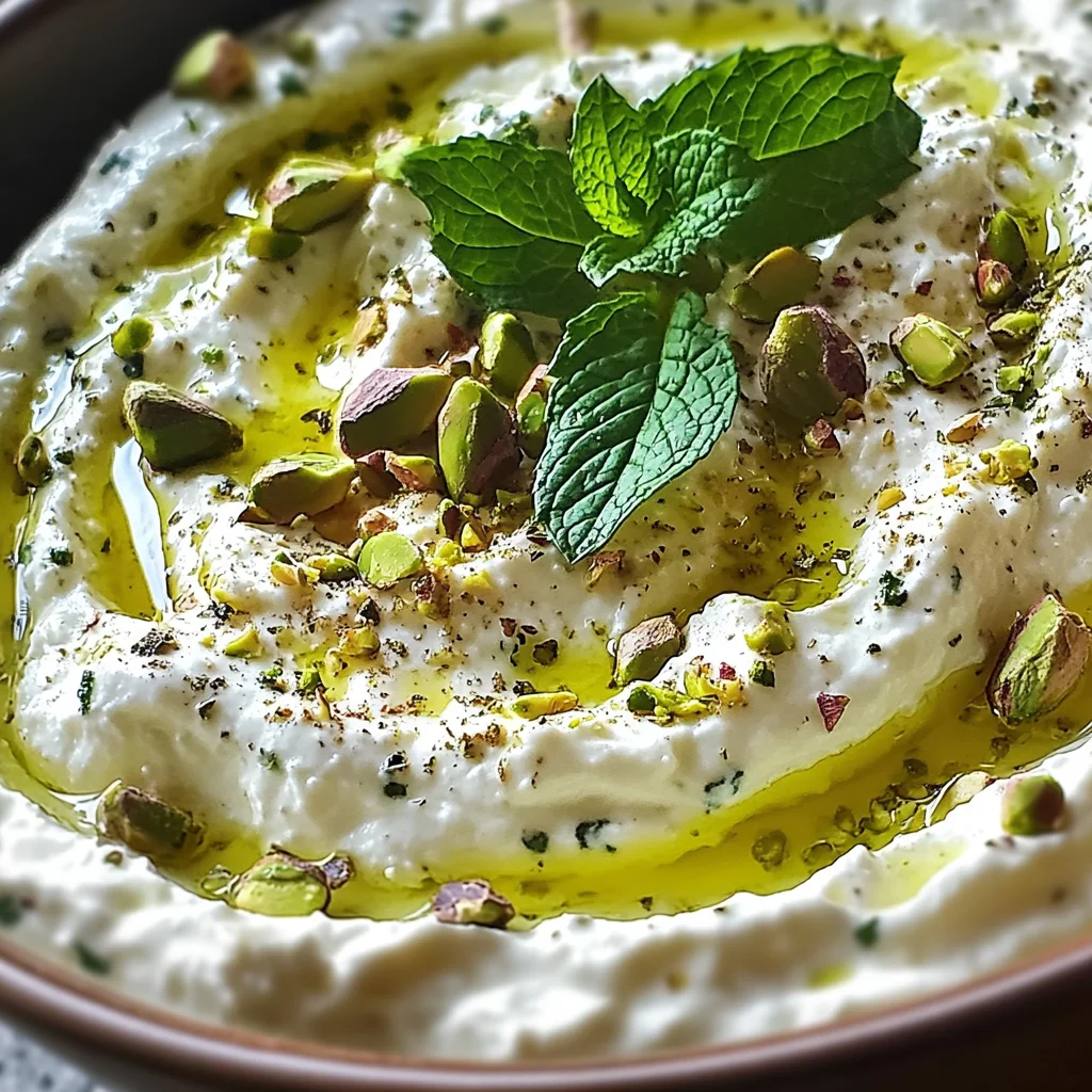 Crème de feta à la menthe et pistache
