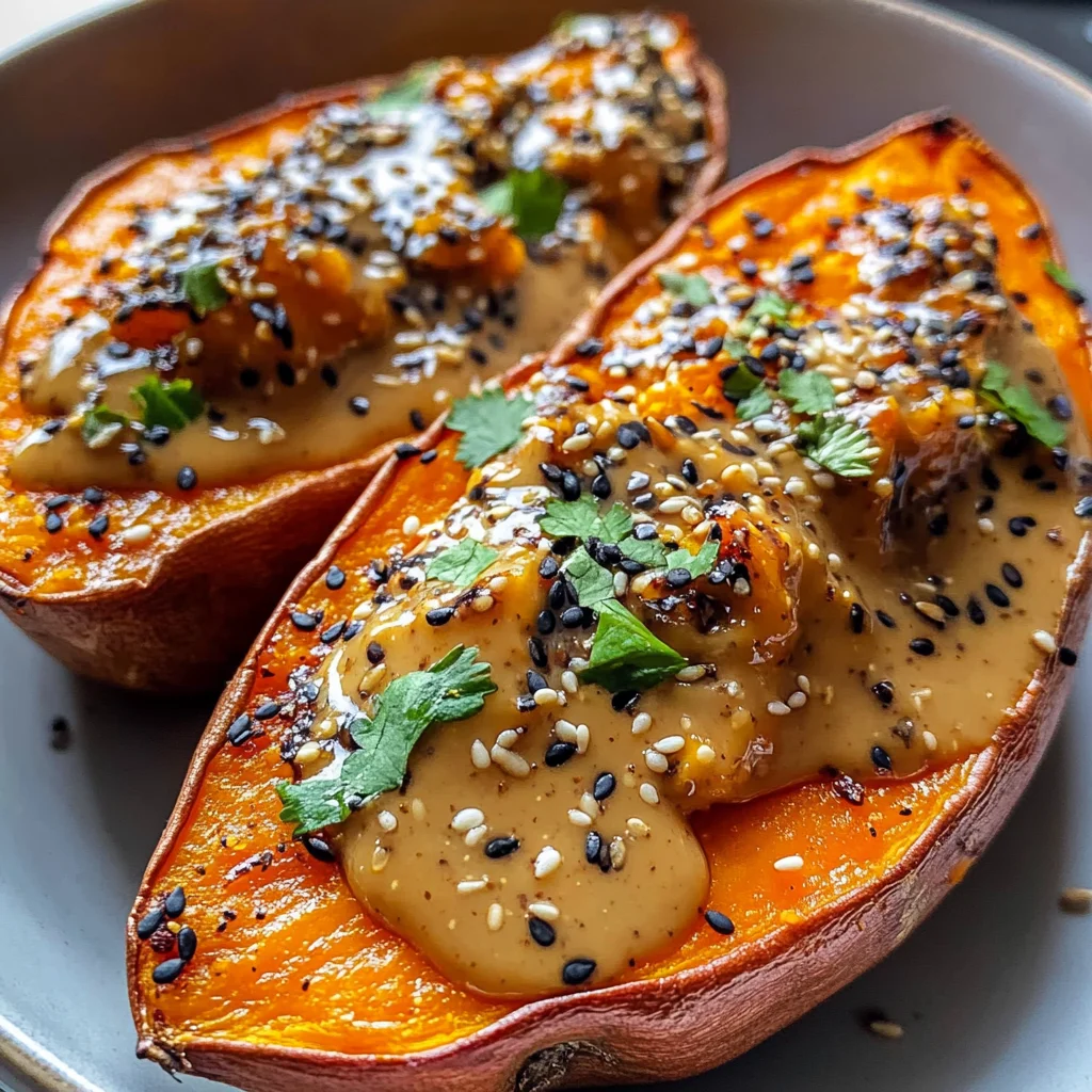 Patates douces gourmandes au tahini