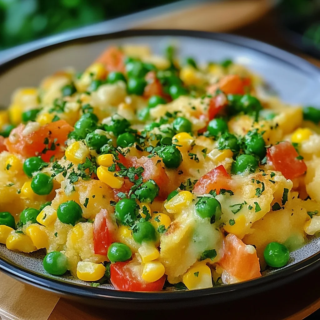 Schmarrn allemand aux légumes et sauce aux herbes