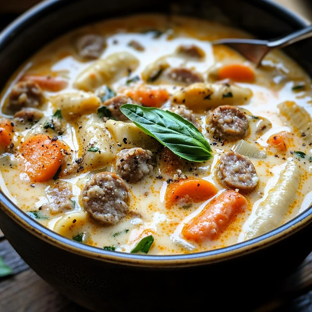 Soupe Crémeuse aux Saucisses Italiennes