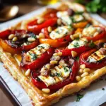 Tarte aux poivrons grillés, chèvre & savora