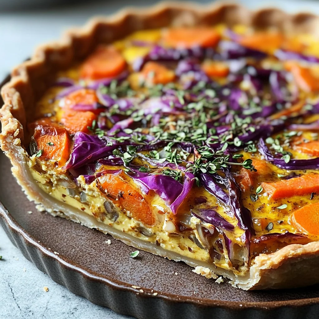 Quiche Végétarienne Chou-Rouge et Curry